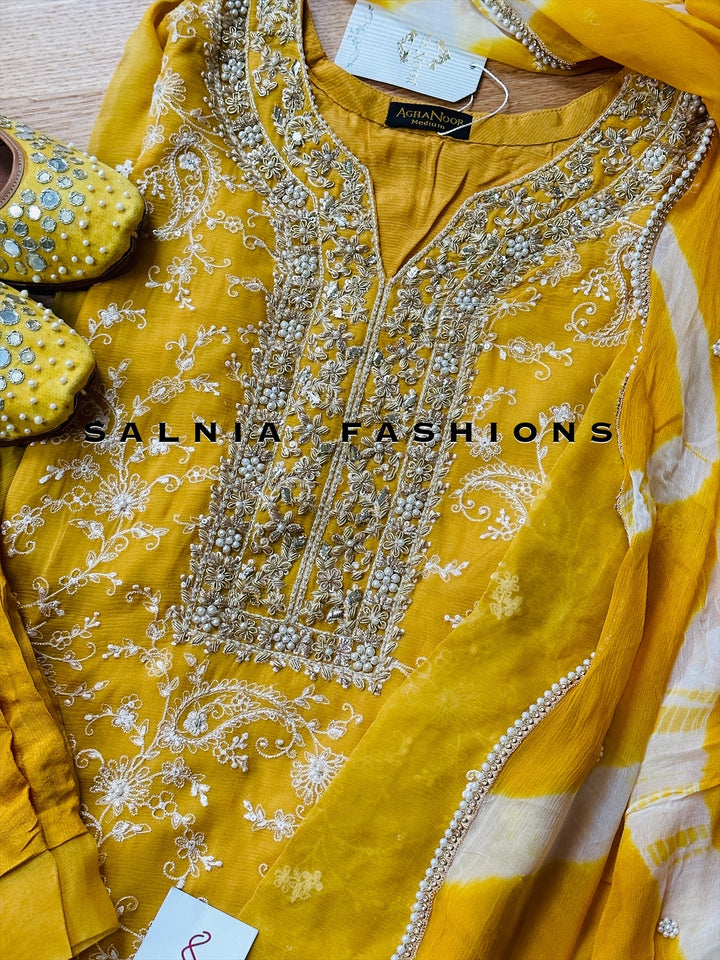 AGHANOOR CHIFFON EMBROIDERED SUIT AN6002