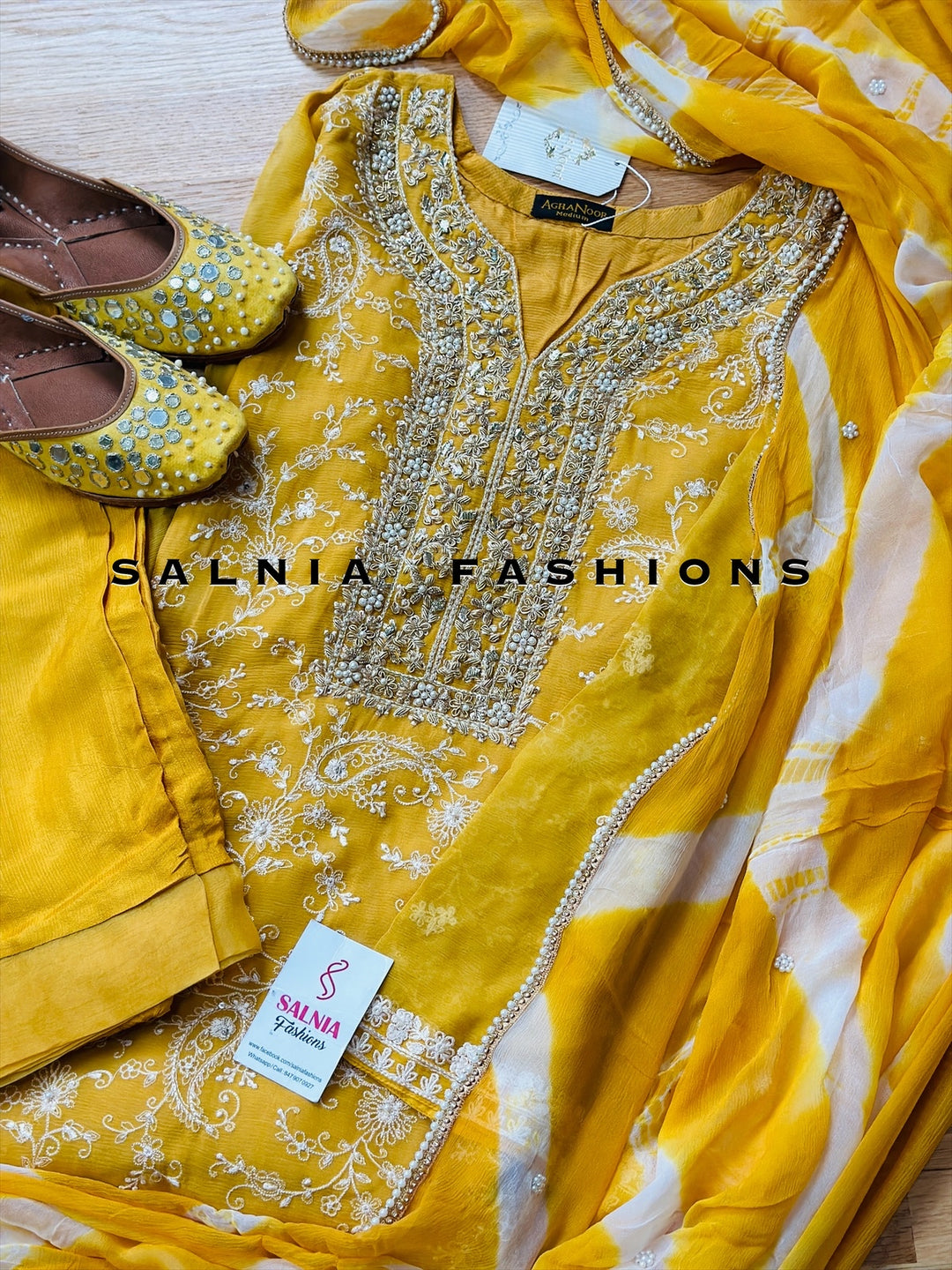 AGHANOOR CHIFFON EMBROIDERED SUIT AN6002