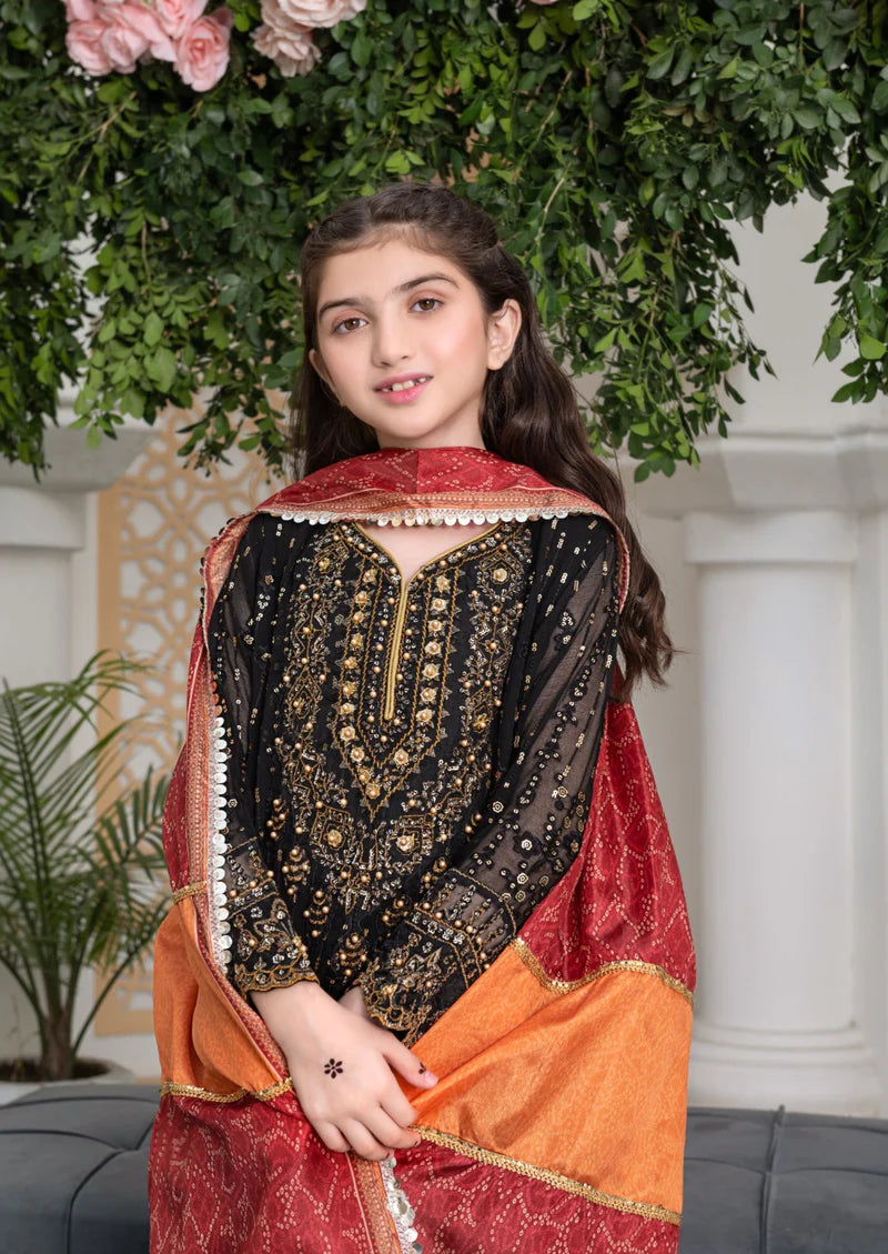 EMBROIDERED CHIFFON KIDS 3-PC SUIT ALKD01