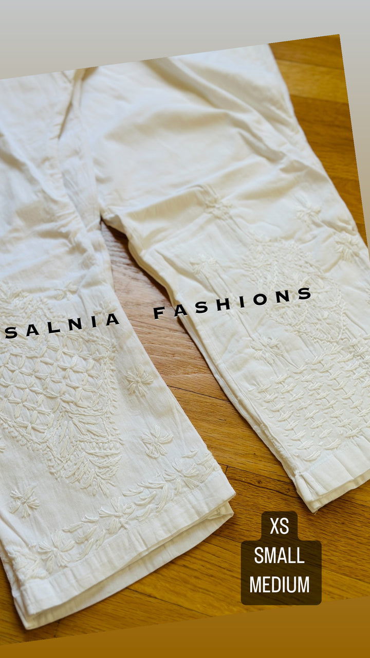 CHIKANKARI EMBROIDERED STRAIGHT PANT