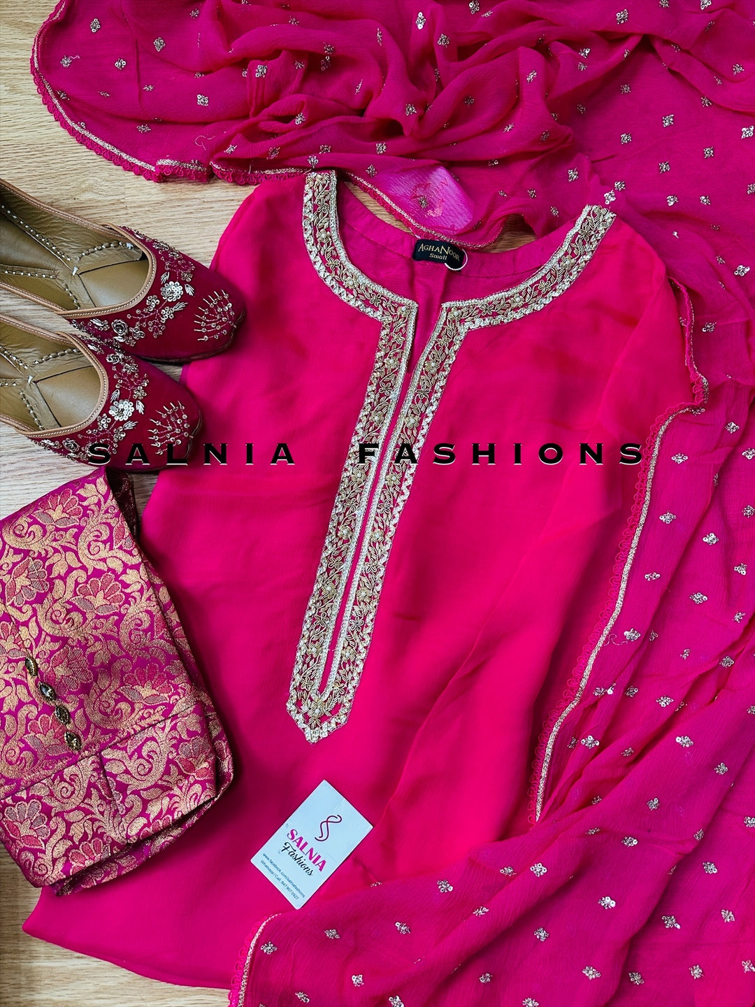 AGHANOOR CHIFFON EMBROIDERED SUIT AN60017