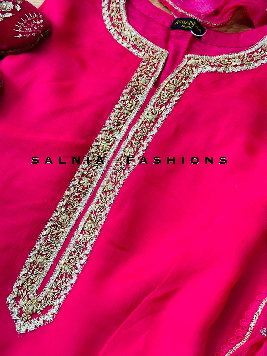 AGHANOOR CHIFFON EMBROIDERED SUIT AN60017