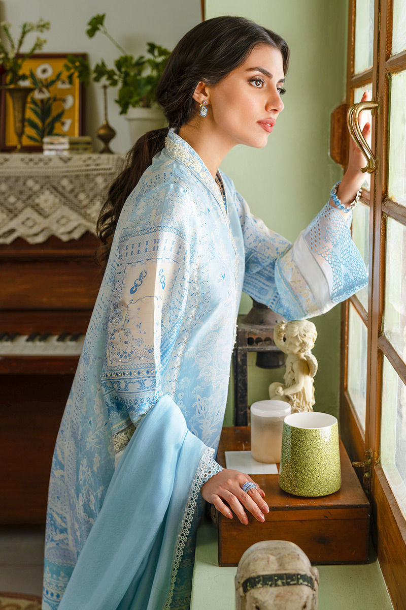 ANSAB JAHANGIR DIGITAL SILK AZURE BLOOMS