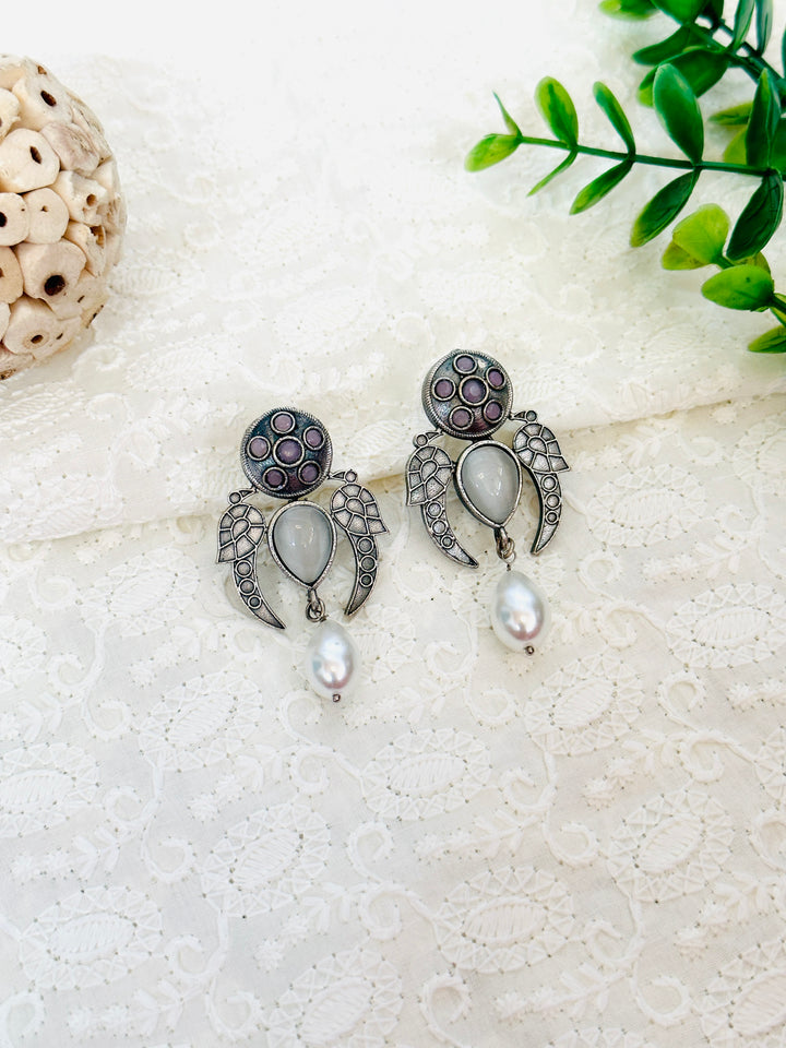 OXIDIZED EARRING WHITE EROX804587