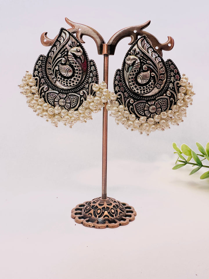 OXIDIZED EARRING WHITE EROX804412