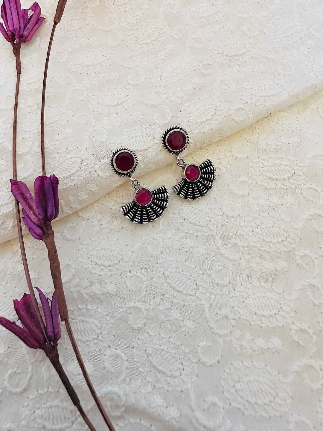 OXIDIZED EARRING RED EROX804538