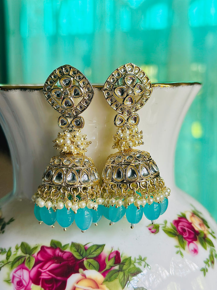 KUNDAN JHUMKA TURQUOISE ERJU109592