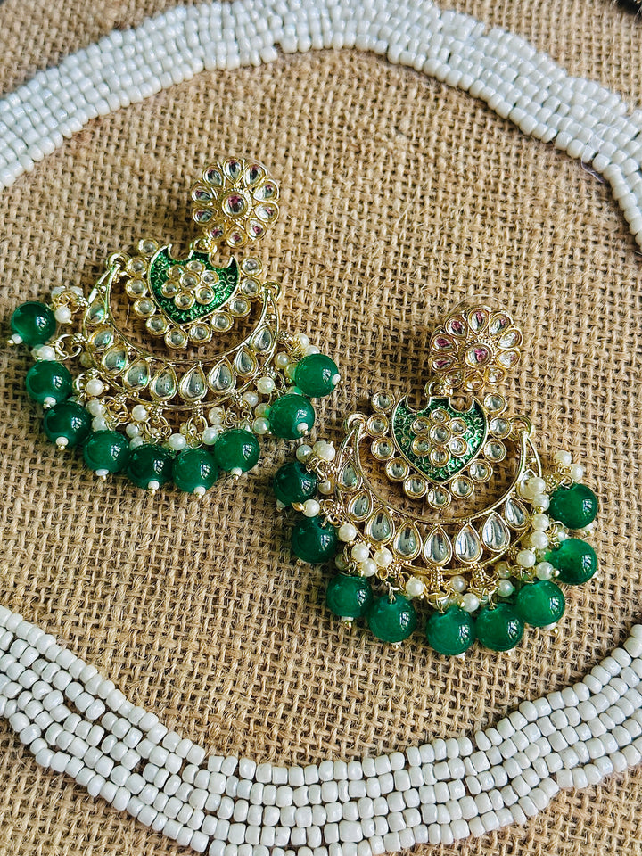 KUNDAN EARRING GREEN ER109716