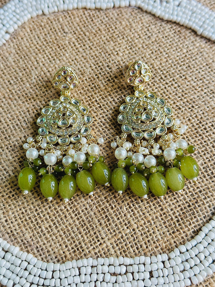 KUNDAN EARRING GREEN ER110151