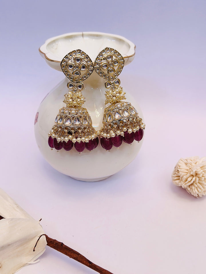 KUNDAN JHUMKA RED ERJU109592