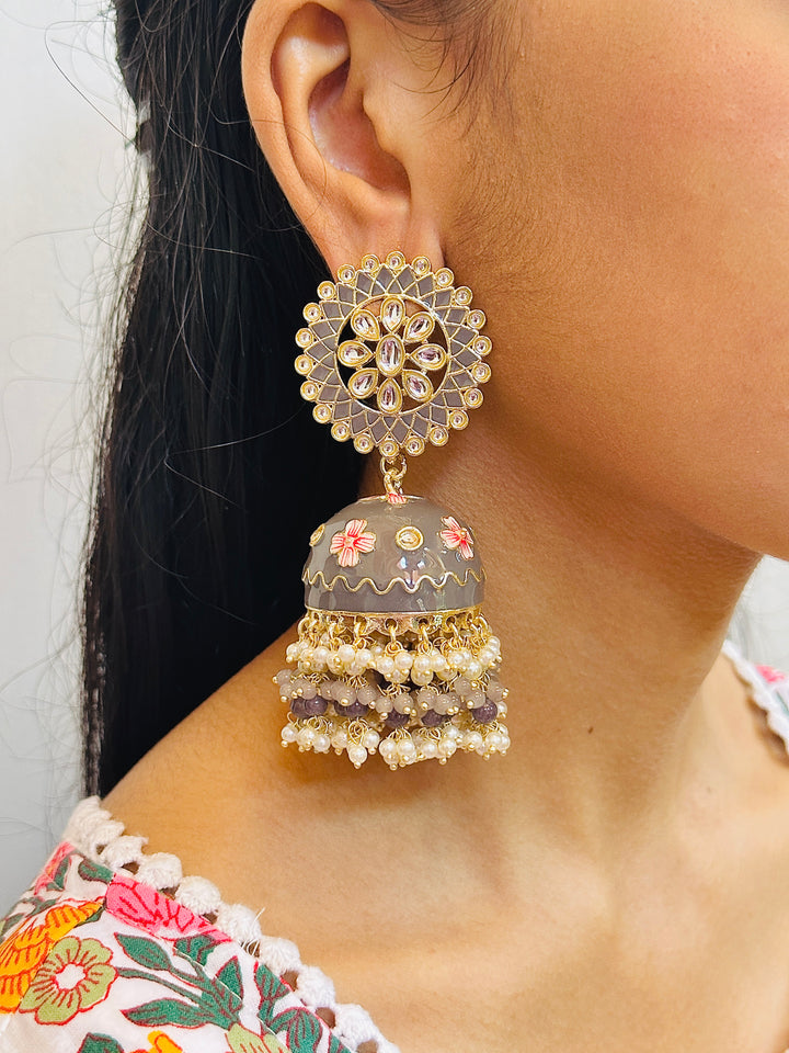 MEENAKARI JHUMKA GREY ERJU108747