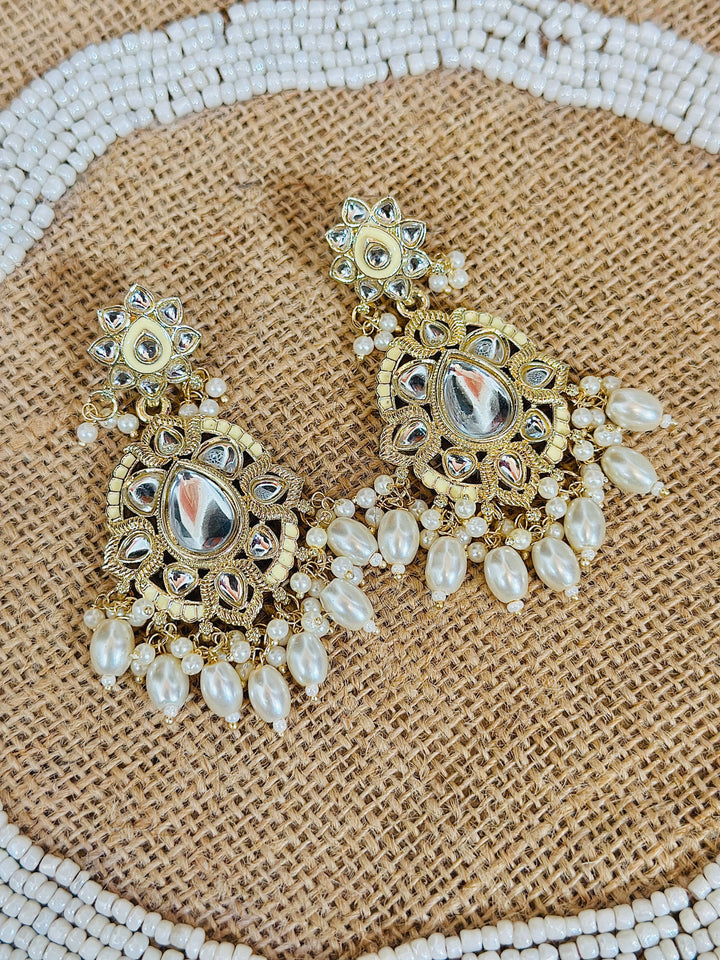 KUNDAN EARRING IVORY ER109783