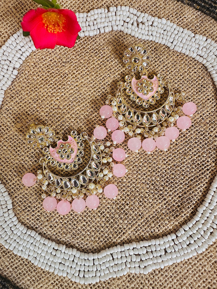 KUNDAN EARRING BABYPINK ER109716