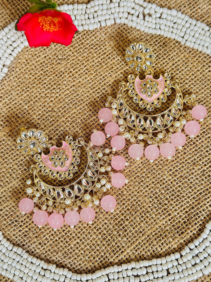 KUNDAN EARRING BABYPINK ER109716