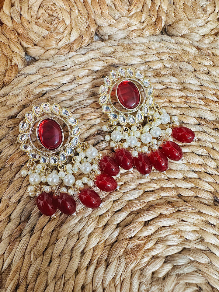 CHANDBALI EARRING RED ER109300