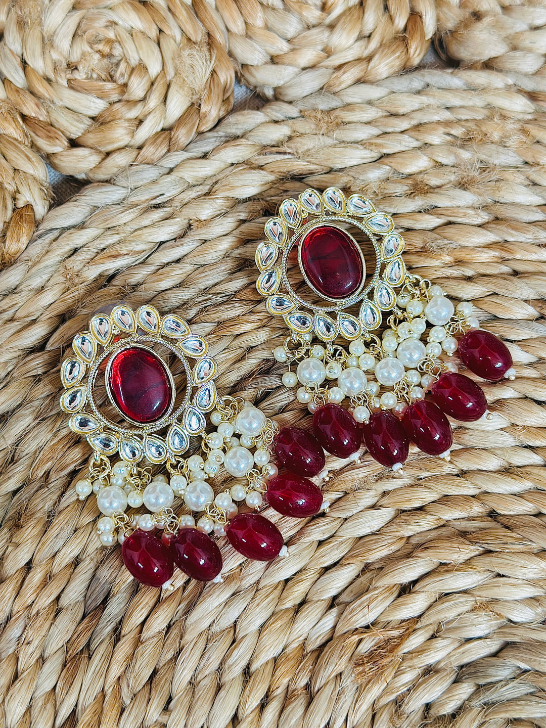 CHANDBALI EARRING RED ER109300