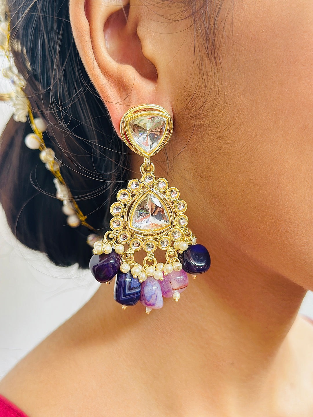 KUNDAN EARRING PURPLE ER110169