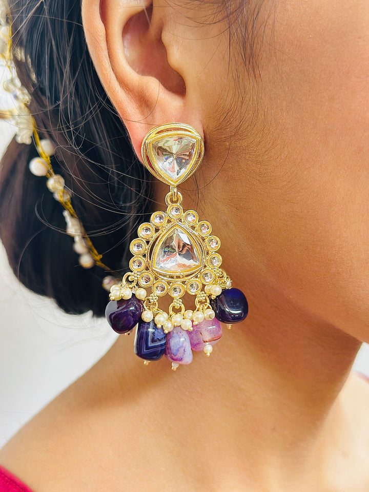 KUNDAN EARRING PURPLE ER110169