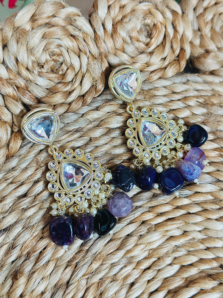 KUNDAN EARRING PURPLE ER110169