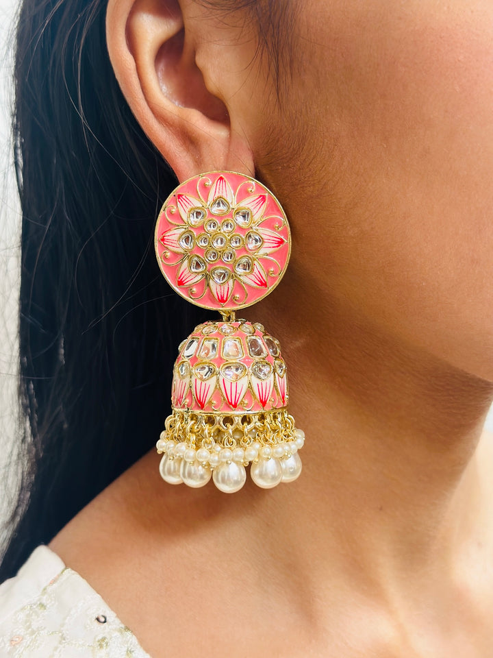 MEENAKARI JHUMKA CORAL ERJU108693