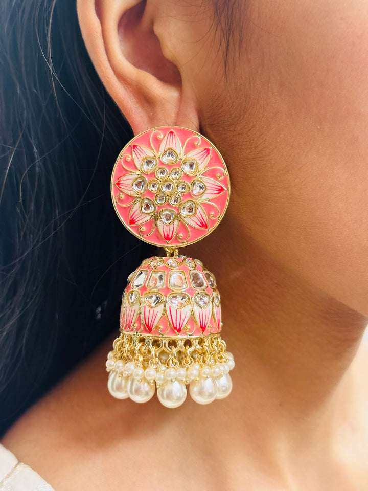 MEENAKARI JHUMKA CORAL ERJU108693