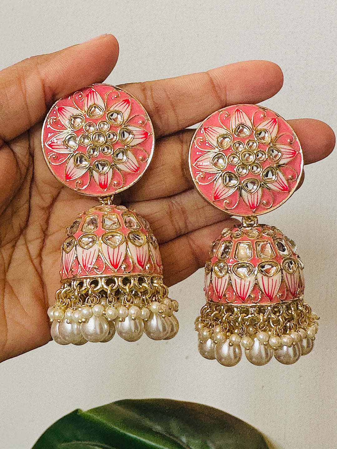 MEENAKARI JHUMKA CORAL ERJU108693