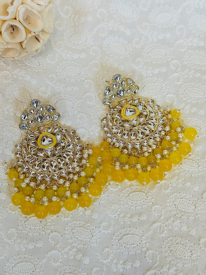 KUNDAN CHANDBALI YELLOW ERCB109089