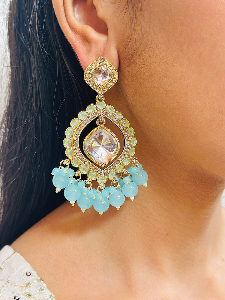 KUNDAN CHANDBALI TURQUOISE ERCB109862