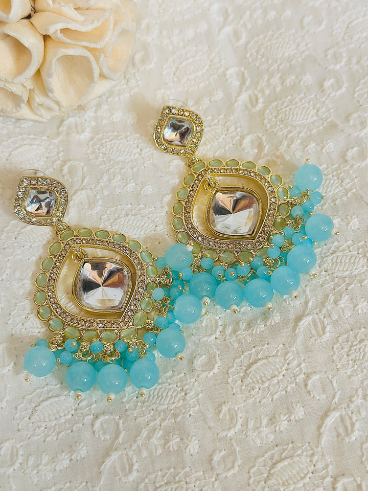 KUNDAN CHANDBALI TURQUOISE ERCB109862