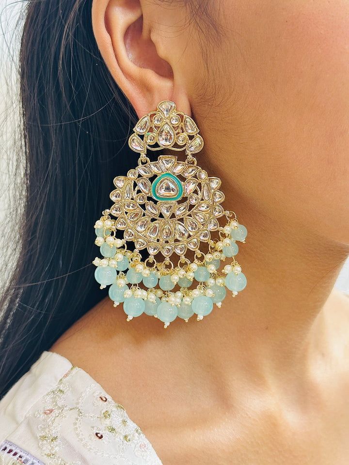 KUNDAN CHANDBALI BLUE ERCB109089