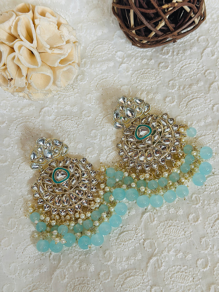 KUNDAN CHANDBALI BLUE ERCB109089