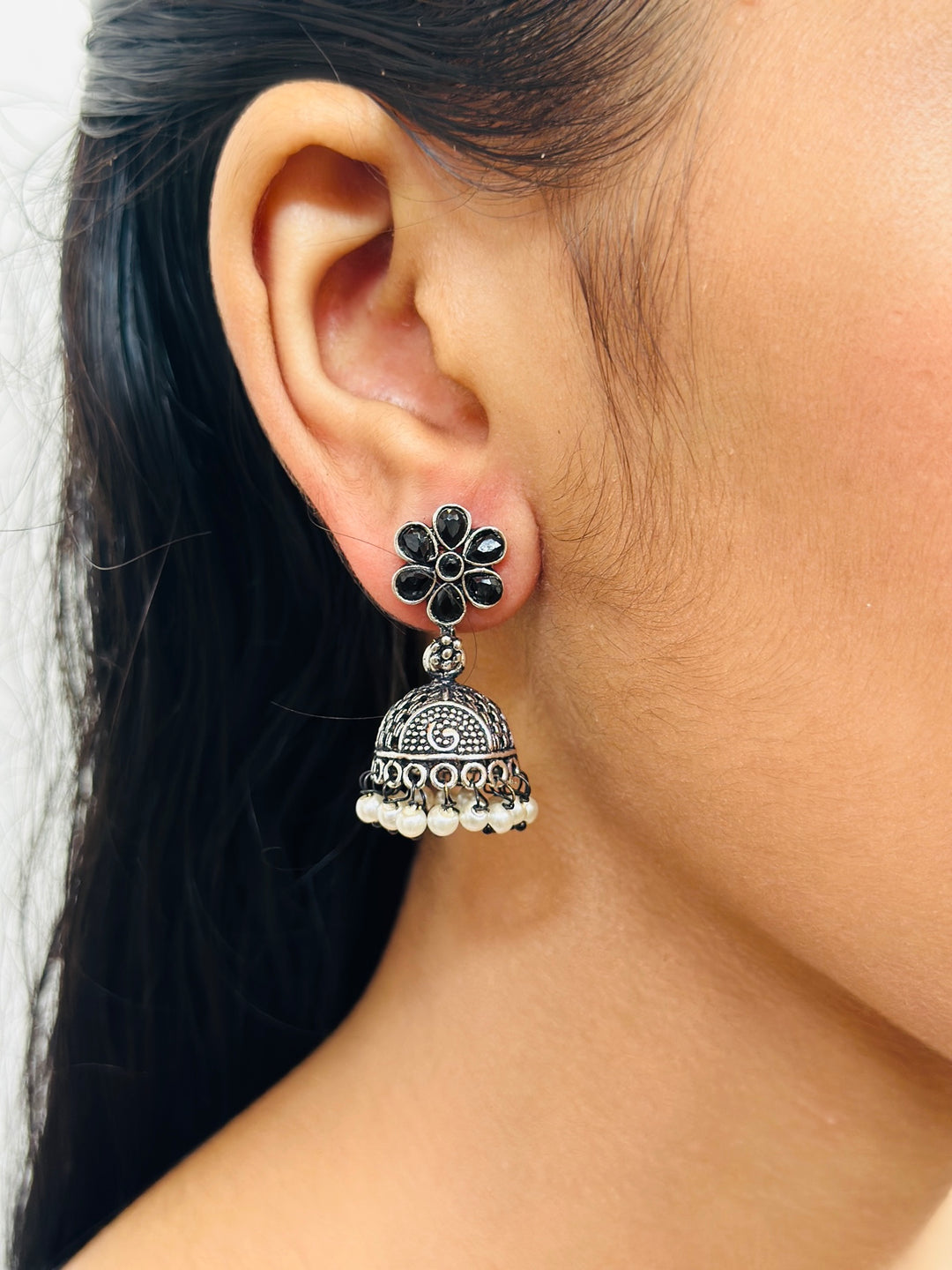 OXIDIZED JUMKA EARRING EROX804310