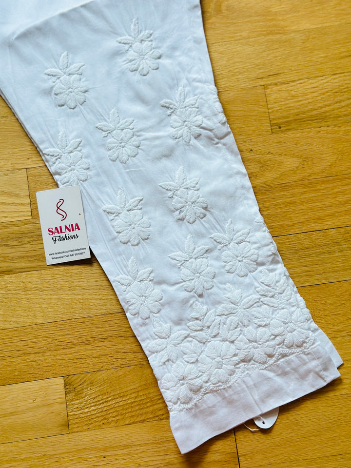 CHIKANKARI EMBROIDERED STRAIGHT PANT 1