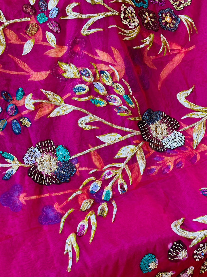 HAND PAINTED EMBELLISHED DUPATTA SFHP03