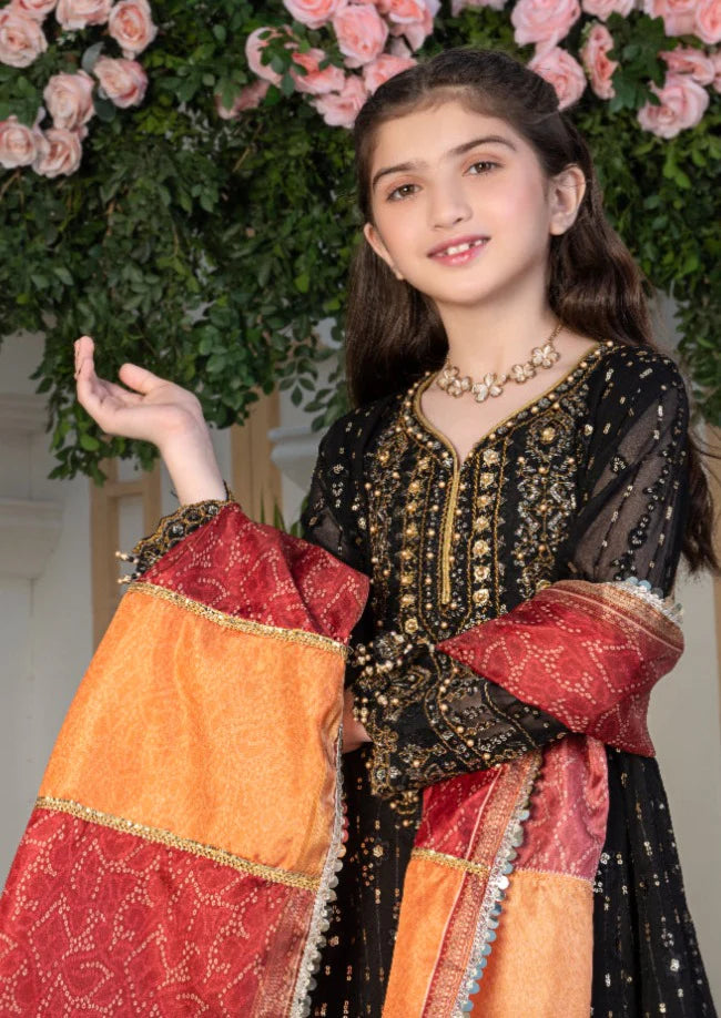 EMBROIDERED CHIFFON KIDS 3-PC SUIT ALKD01