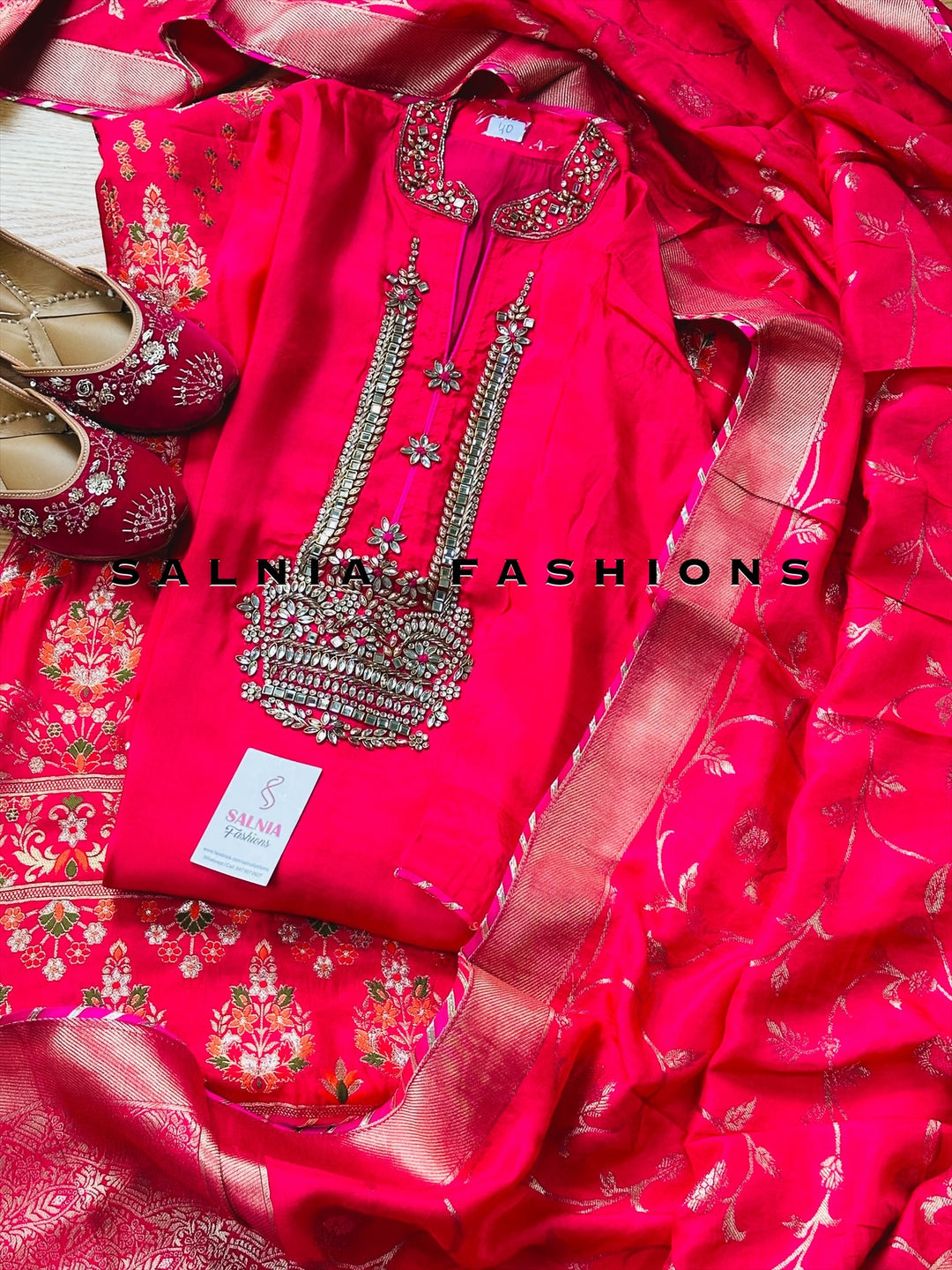 PURE BANARASI SILK PARTYWEAR GHARARA SET BHSF04