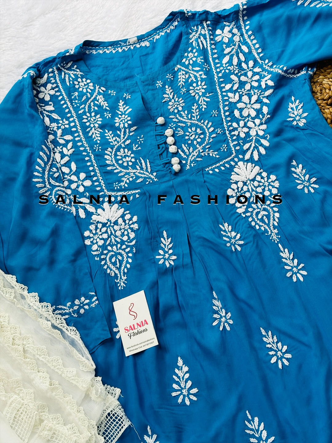 CHIKANKARI PEPLUM FROCK CKSF06