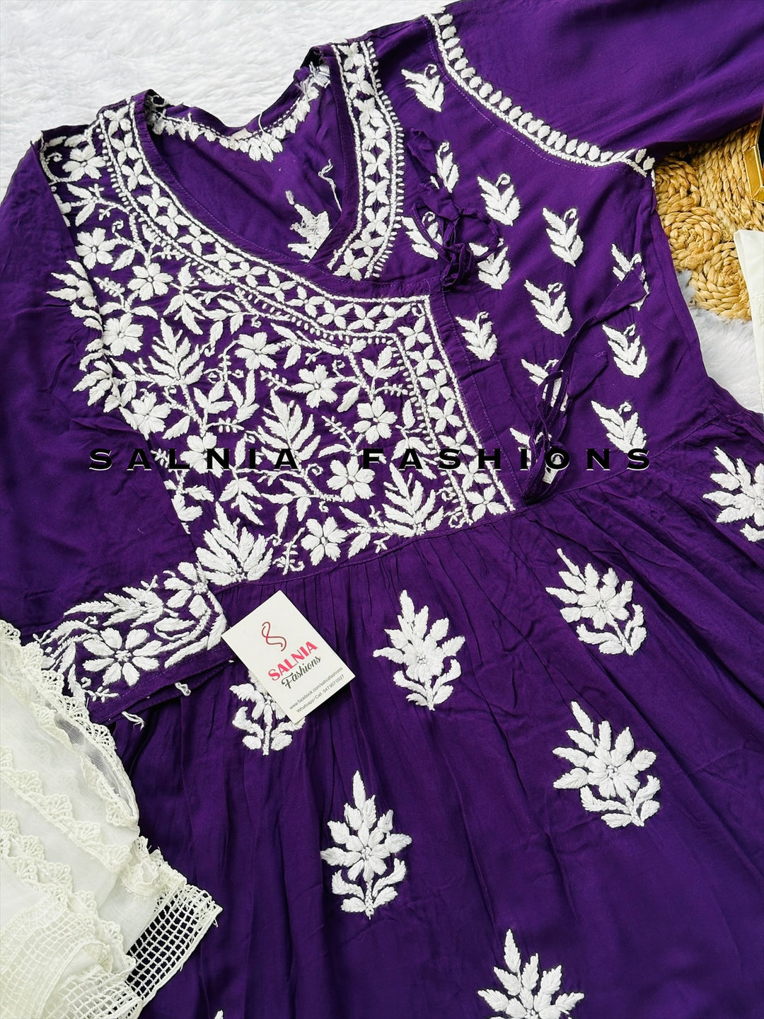 CHIKANKARI PEPLUM FROCK CKSF09