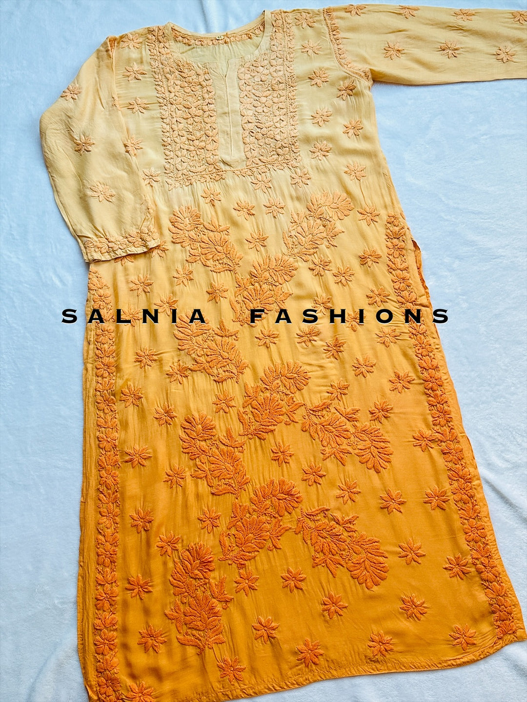 PURE MODAL SILK CHIKANKARI WITH HEAVY 3-D WORK SFCH01