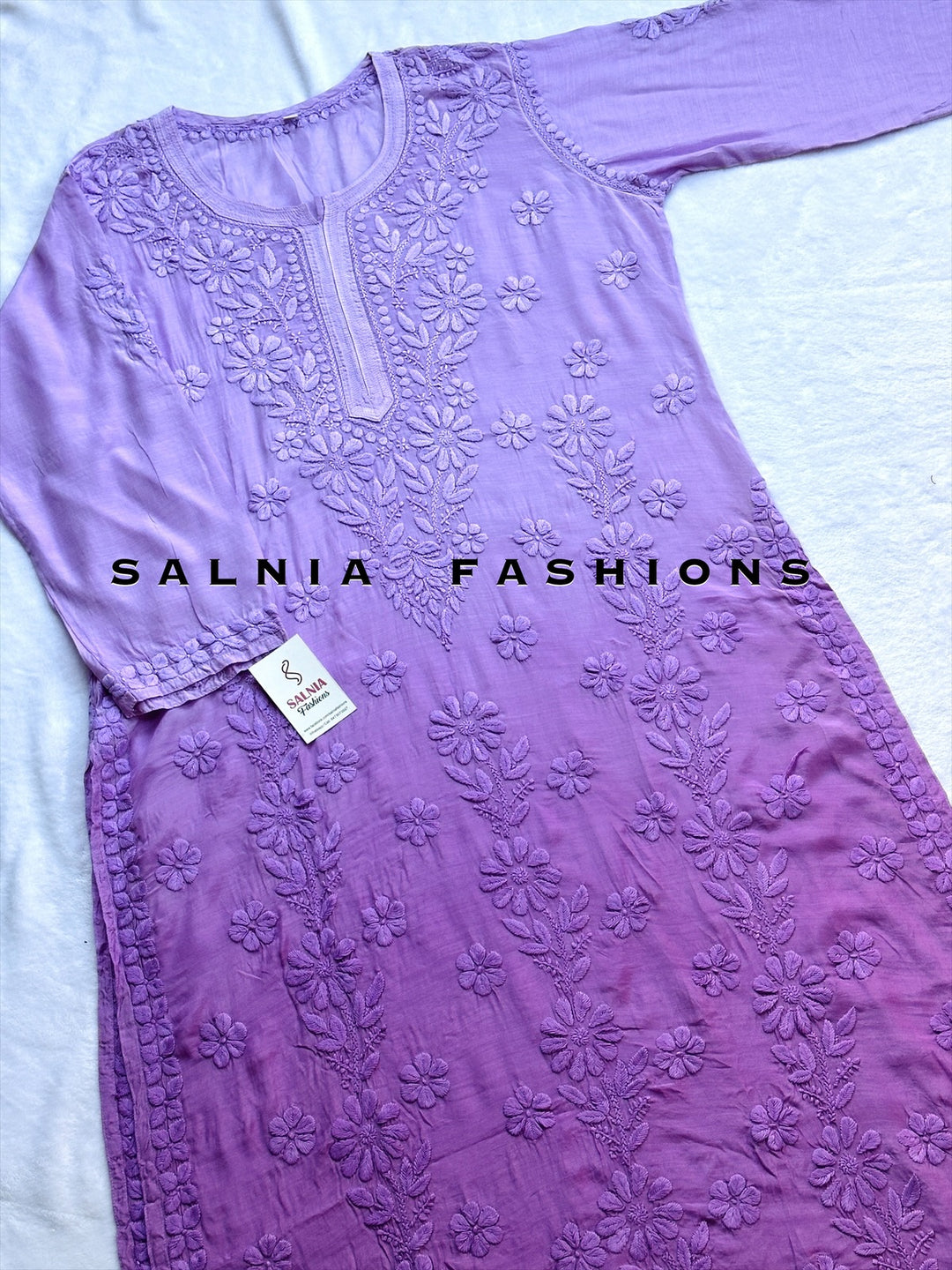 PURE MODAL SILK CHIKANKARI WITH HEAVY 3-D WORK SFCH03