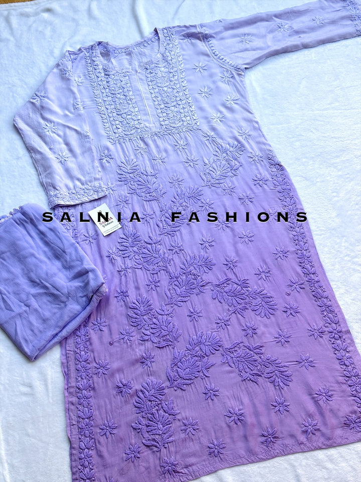 PURE MODAL SILK CHIKANKARI WITH HEAVY 3-D WORK SFCH06