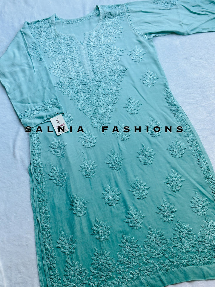 PURE MODAL SILK CHIKANKARI WITH HEAVY 3-D WORK SFCH05