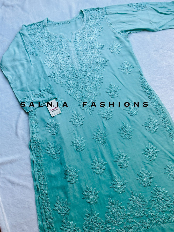 PURE MODAL SILK CHIKANKARI WITH HEAVY 3-D WORK SFCH05