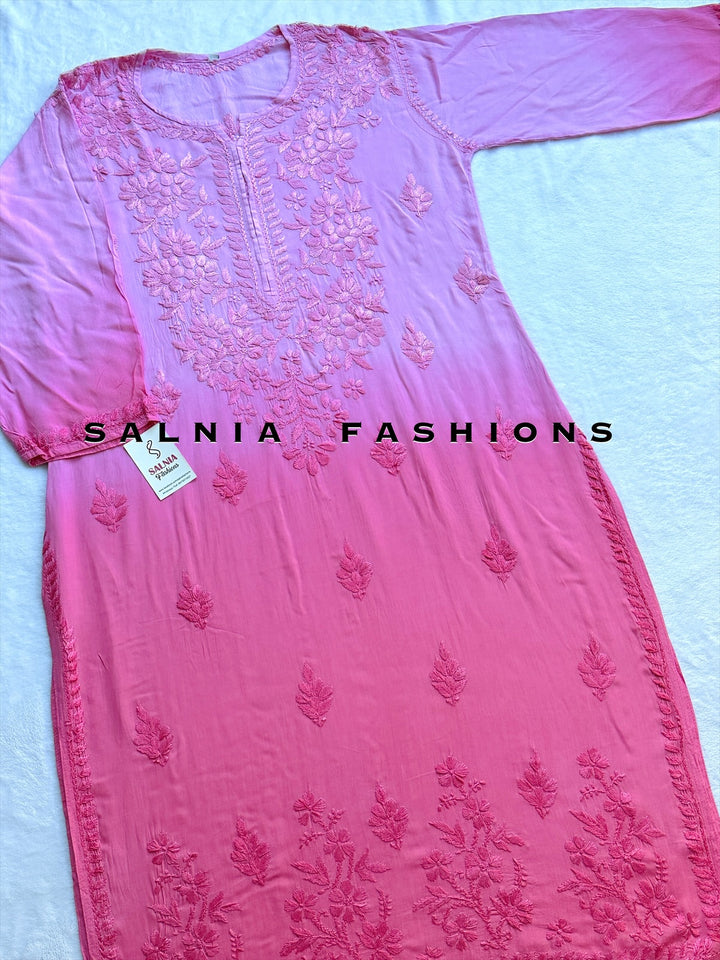 PURE MODAL SILK CHIKANKARI WITH HEAVY 3-D WORK SFCH11