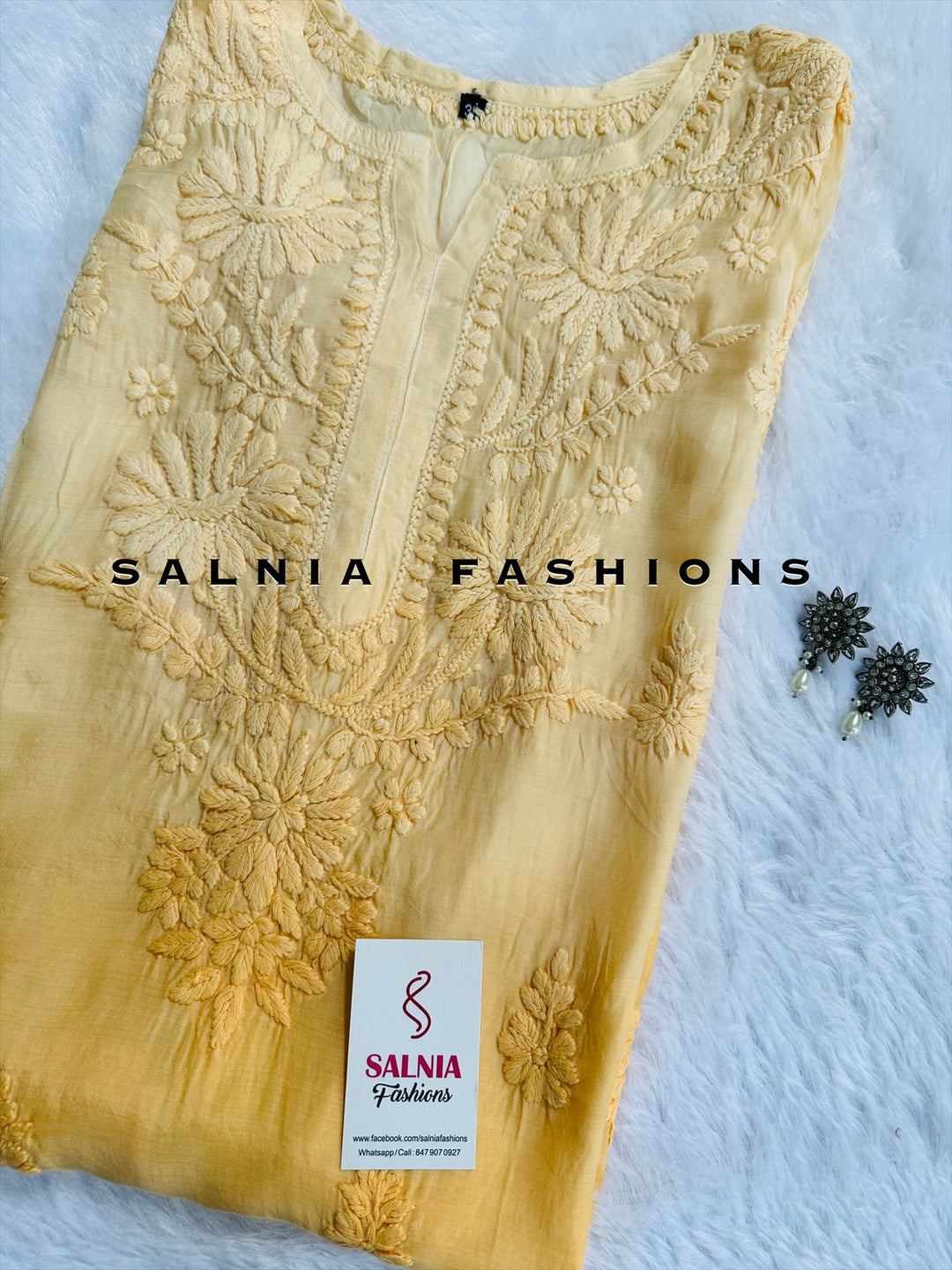 3-D CHIKANKARI OMBRE SILK TUNIC PEACH