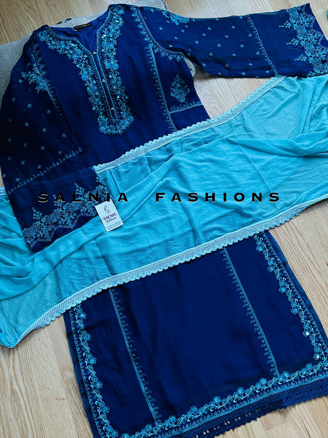 AGHANOOR CHIFFON EMBROIDERED SUIT AN6006