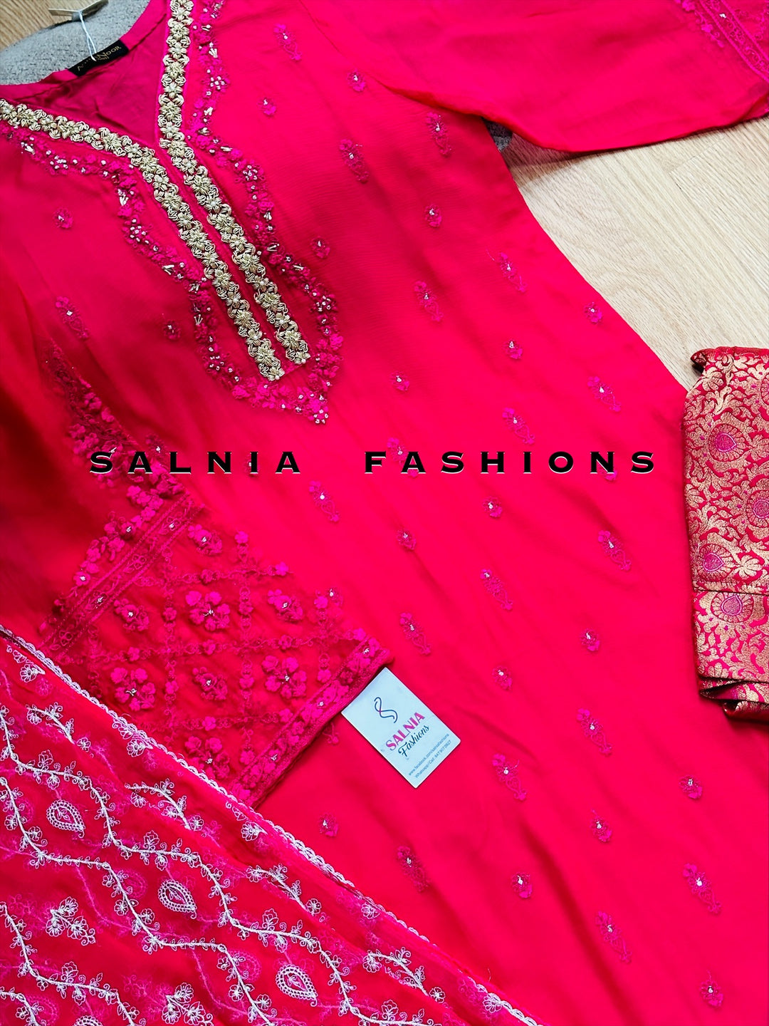 AGHANOOR CHIFFON EMBROIDERED SUIT AN60012