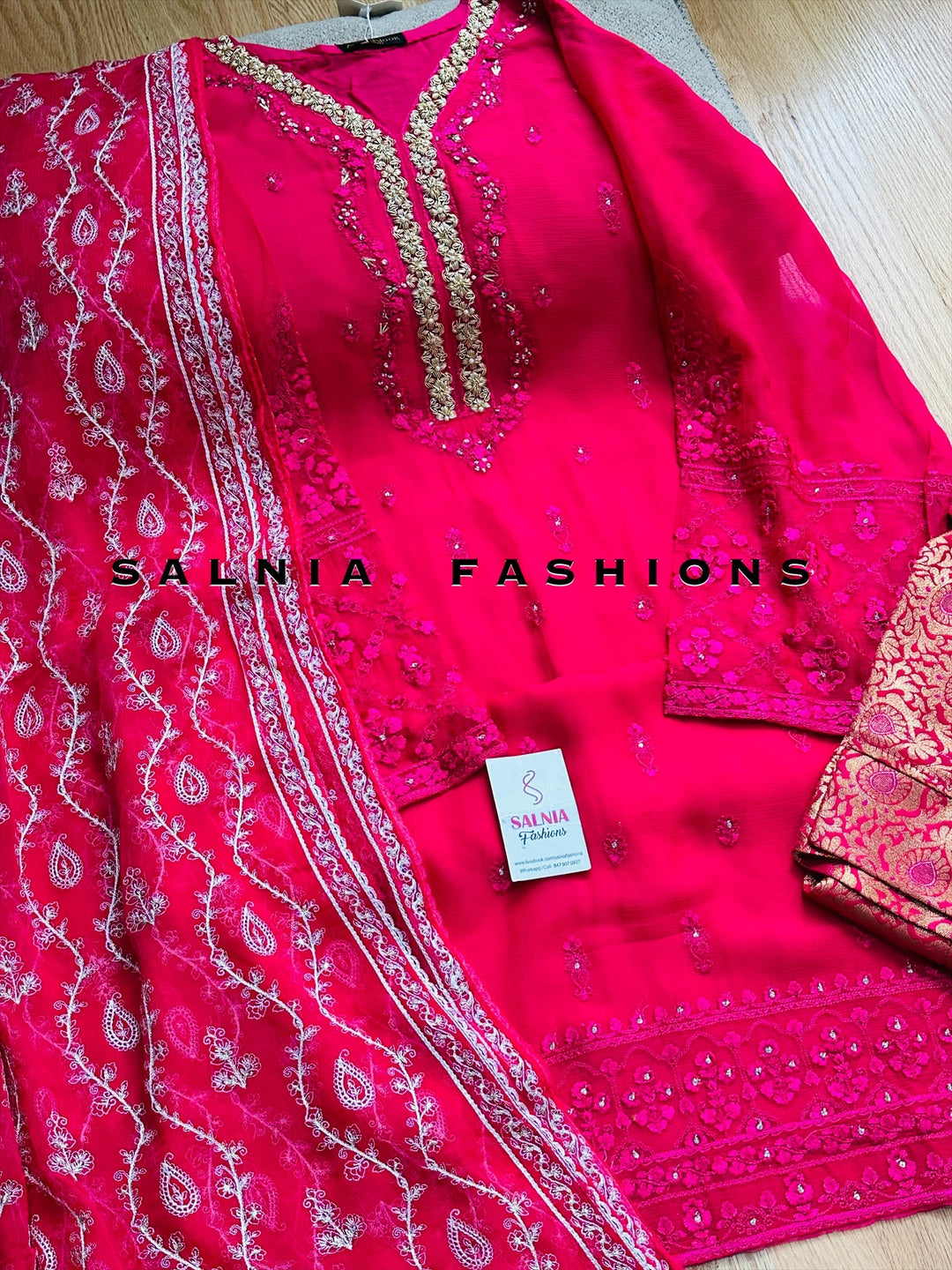 AGHANOOR CHIFFON EMBROIDERED SUIT AN60012