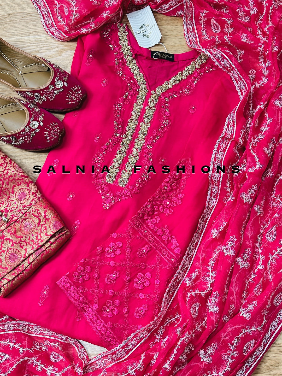 AGHANOOR CHIFFON EMBROIDERED SUIT AN60012