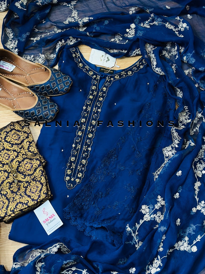 AGHANOOR CHIFFON EMBROIDERED SUIT AN60013